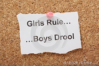 Girls Rule Boys Drool Stock Photo