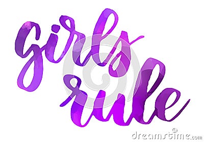 Girls rule lettering Vector Illustration