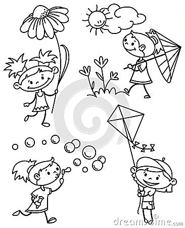 Girls set Vector Illustration