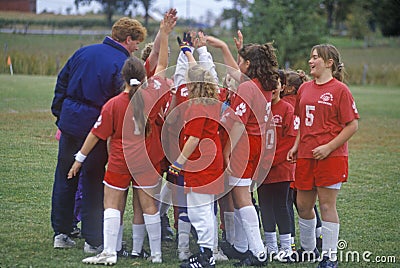 Girls soccer team Editorial Stock Photo