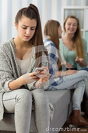 Girls stalked by peer Stock Photo