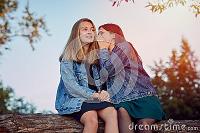 Girls summer secrets Stock Photo