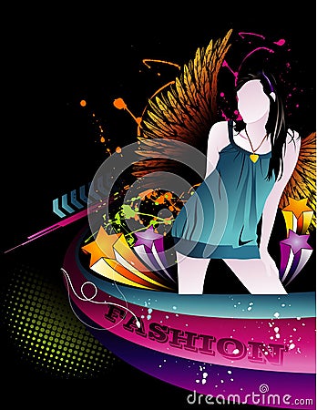 Girls vector composition Vector Illustration