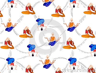 Vector Yoga Girls Vector Illustration