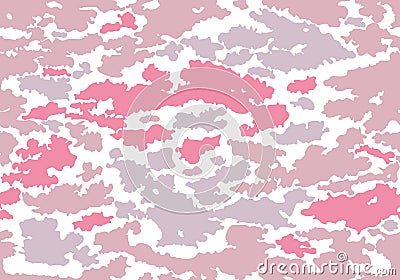 Girly Camo. pink texture military camouflage repeats seamless army background. cow texture pink and gray Vector Illustration