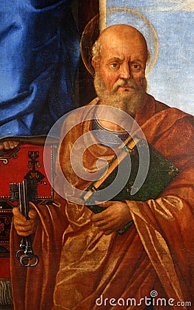 Girolamo da Santa Croce: Saint Peter the Apostle Stock Photo