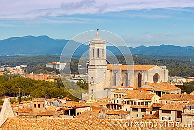 Girona. Cathedral. Stock Photo