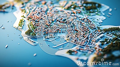 GIS geodata mapping concept, featuring topography, elevation, and spatial data for advanced geographic analysis. Stock Photo