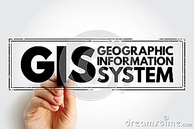 GIS Geographic Information System - type of database containing geographic data with software tools for managing, analyzing, and Stock Photo