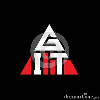 GIT triangle letter logo design with triangle shape. GIT triangle logo design monogram. GIT triangle vector logo template with red Vector Illustration