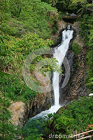 Gitgit waterfalls, surrounded by beautiful wild nature Stock Photo