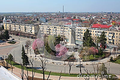 Giurgiu city center view from above - Giurgiu de la inaltime Stock Photo