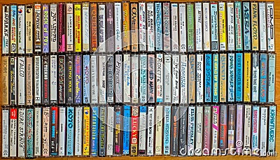 Audio cassette collection Editorial Stock Photo