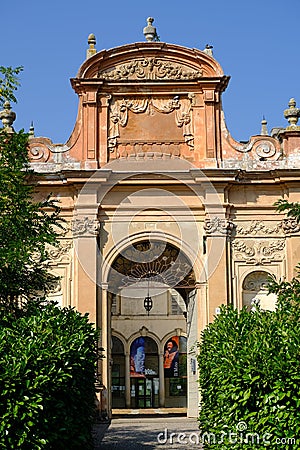 Giuseppe Verdi Museum in Busseto. Triumphal arch Editorial Stock Photo