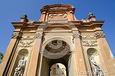 Giuseppe Verdi Museum in Busseto. Triumphal arch Stock Photo