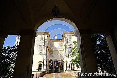 Giuseppe Verdi Museum in Busseto. Triumphal arch Editorial Stock Photo