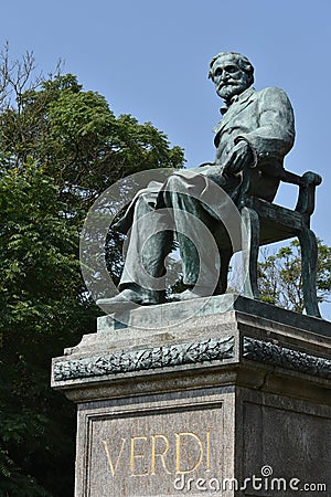 Giuseppe Verdi Statue in Busseto Stock Photo