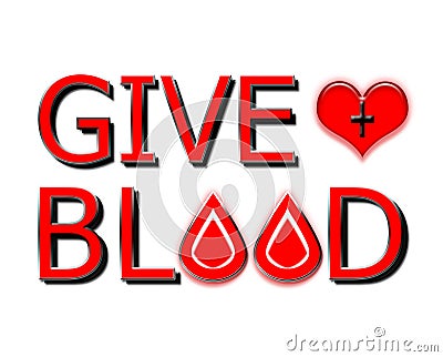 Give Blood, Donate Concept on white Cartoon Illustration
