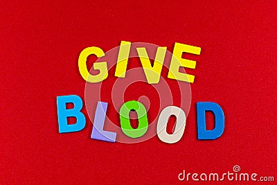 Give blood donate hero donation saves lives Stock Photo