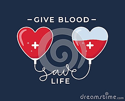 Give blood save life poster Vector Illustration