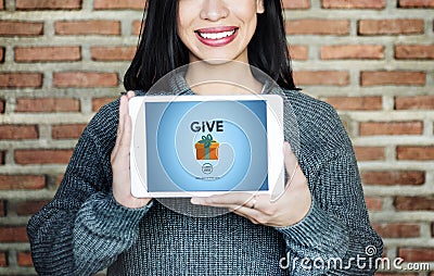 Give Donate Generosity Giving Support Help Concept Stock Photo
