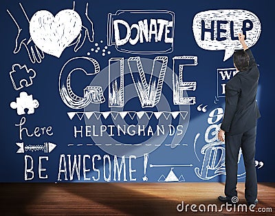 Give Help Donate Charity Aid Concept Stock Photo