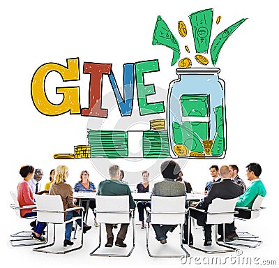 Give Help Donation Charity Volunteer Concept Stock Photo