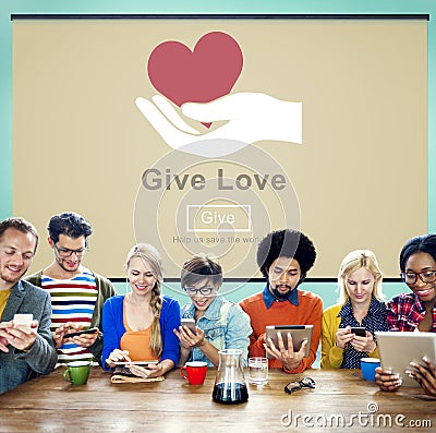 Give Love Donation Kindness Charity Concept Stock Photo