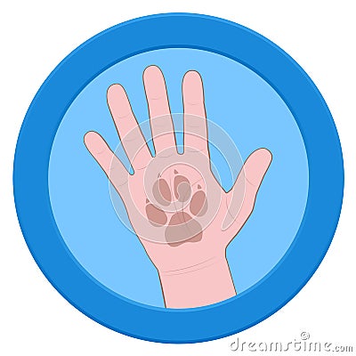 Give Me Five Dog Human Hand Paw Print Friends Logo Vector Illustration