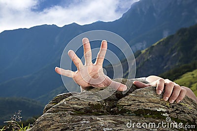 Give me a hand for help Stock Photo