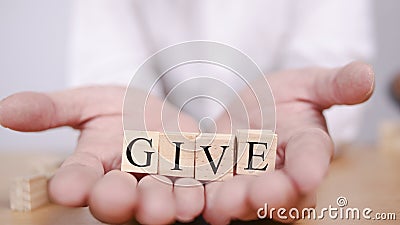 Give, Motivational Words Quotes Concept Stock Photo