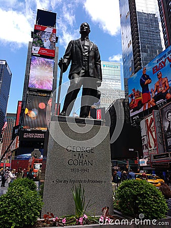 Give My Regards to Broadway, George M. Cohan, Times Square, New York City, NYC, NY, USA Editorial Stock Photo