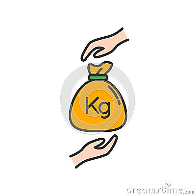 Give and Receive Zakah with hand for Islam Alms symbol. Simple monoline icon style for muslim ramadan and eid al fitr celebration Stock Photo