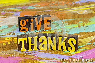 Give thanks Thanksgiving day prayer family life together welcome home Stock Photo