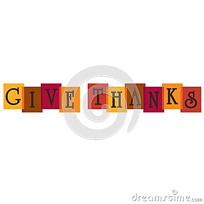 Give thanks typography on overlapping colors Stock Photo