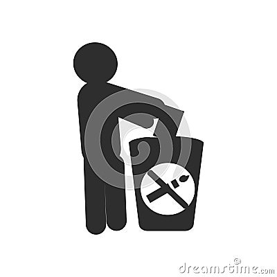 Give up smoking icon vector sign and symbol isolated on white background, Give up smoking logo concept Vector Illustration