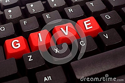 Give word on black keyboard Stock Photo