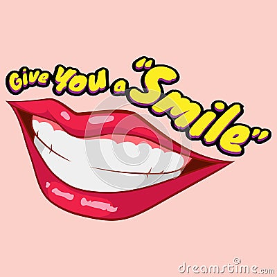 give you a smile lips design 001 Vector Illustration