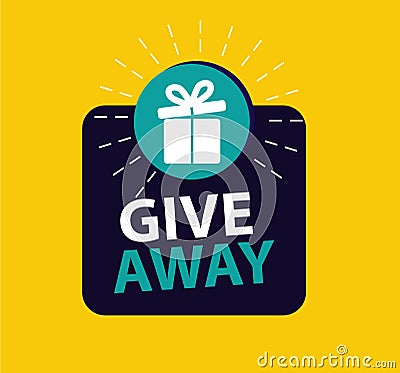 Giveaway card, poster template design, vector illustration Vector Illustration