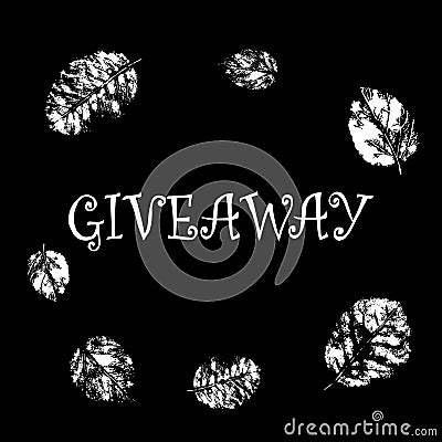 Giveaway card with silhouette leaves Vector Illustration