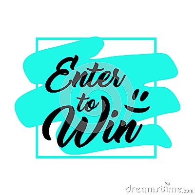 Giveaway handwritten lettering text and bright design elements Vector Illustration