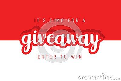Giveaway raffle day poster design. Give away contest prize flyer announcement concept Vector Illustration