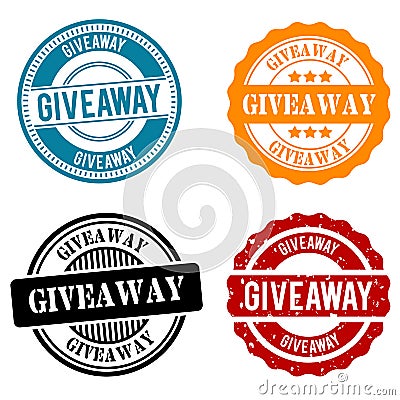 Giveaway Round Badge Collection. Eps10 Vector Stamps Vector Illustration