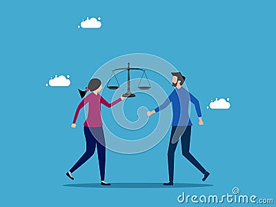 giver of the scales of justice. concept of fairness. business concept vector Vector Illustration