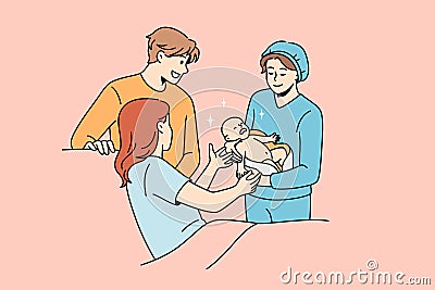 Giving birth and parenthood concept Vector Illustration