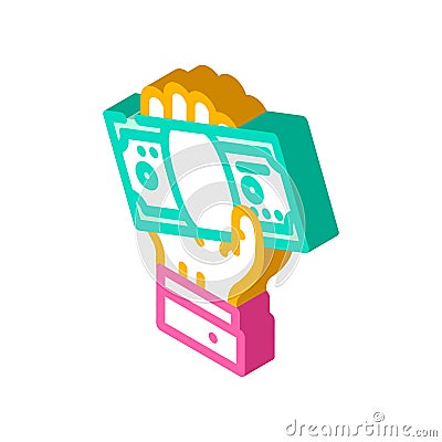 giving bribe isometric icon vector illustration Vector Illustration