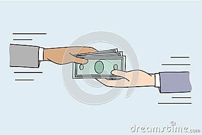 Giving bribe and money concept. Vector Illustration