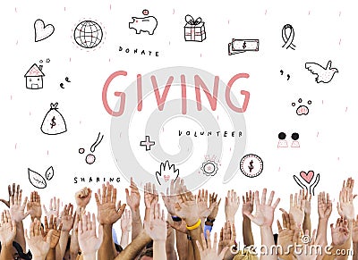 Giving Donations Charity Foundation Support Concept Stock Photo