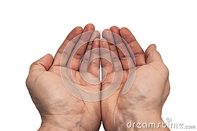 Giving hands gesture Stock Photo