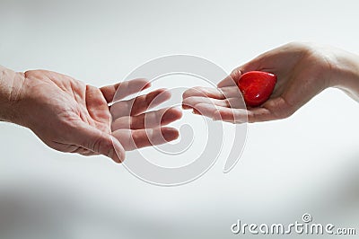 Giving heart love concept Stock Photo